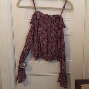 Long sleeve off the shoulder top